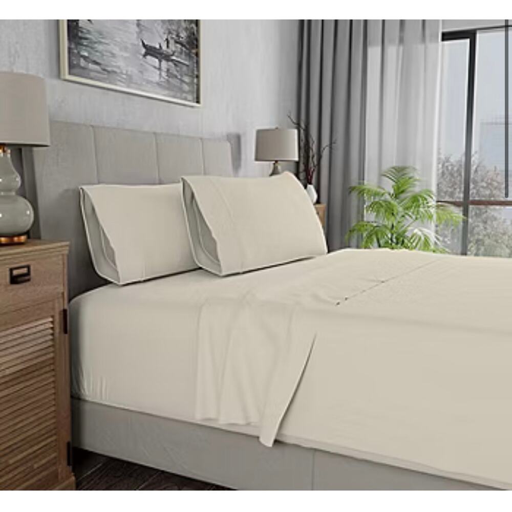 Brushed 100% Cotton 4 Piece Sheet Set Queen Size